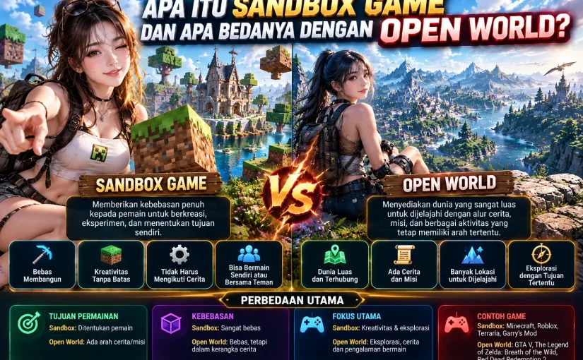Apa Itu Sandbox Game dan Apa Bedanya dengan Open World?
